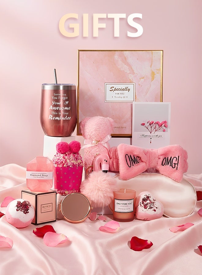 BASILKIT Birthday & Holiday Gifts for Women, 13-in-1 Relaxing Spa Gift Basket Set, Unique Gift Ideas for Christmas, Mother’s Day, Thanksgiving & Anniversary, Gifts for Mom, Sister, Best Friend, Wife, Coworker, Teacher, Nurse - Image 1